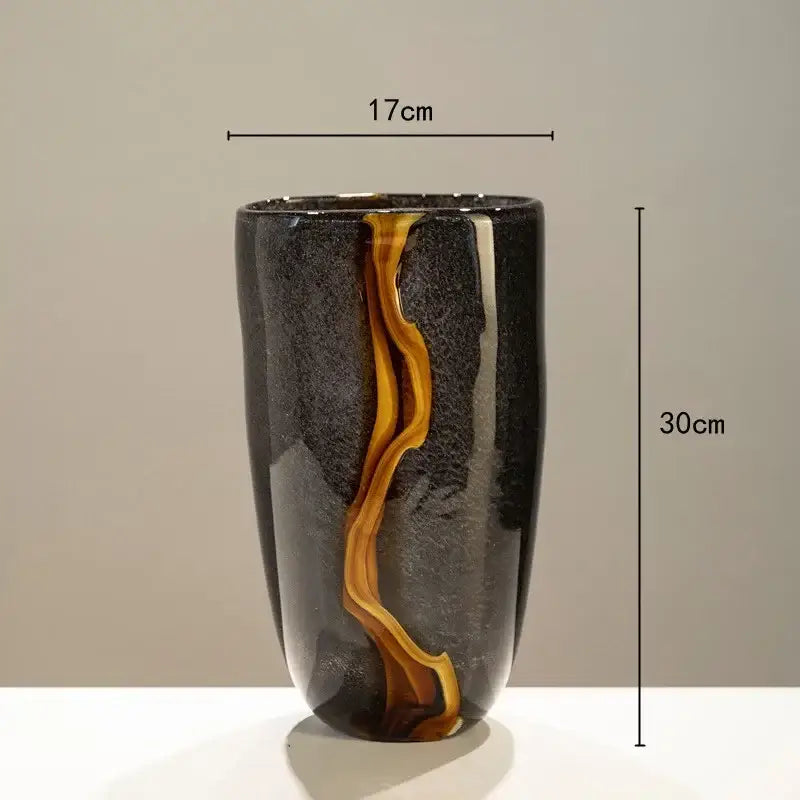 Black Gold Glass Vase