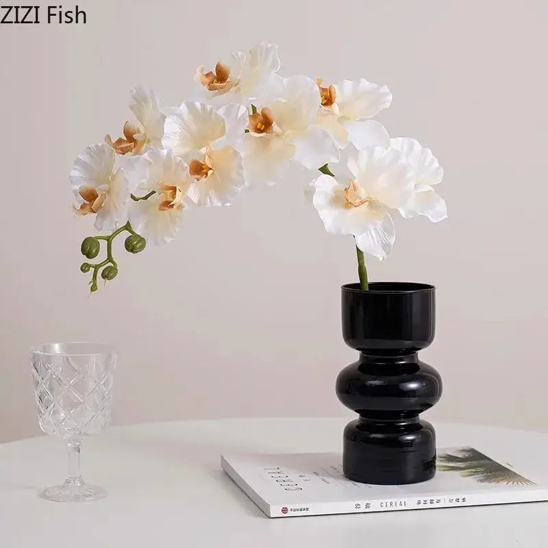 Purple Orchid Glass Vase