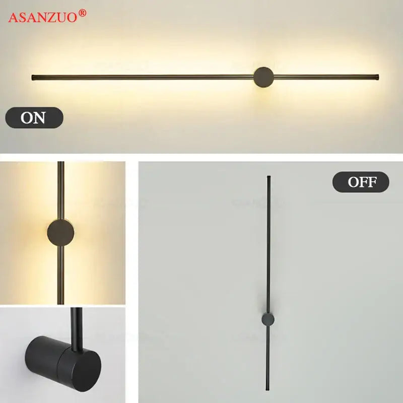 Black Gold Wall Sconce Aluminum 55cm