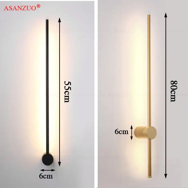 Black Gold Wall Sconce Aluminum 55cm