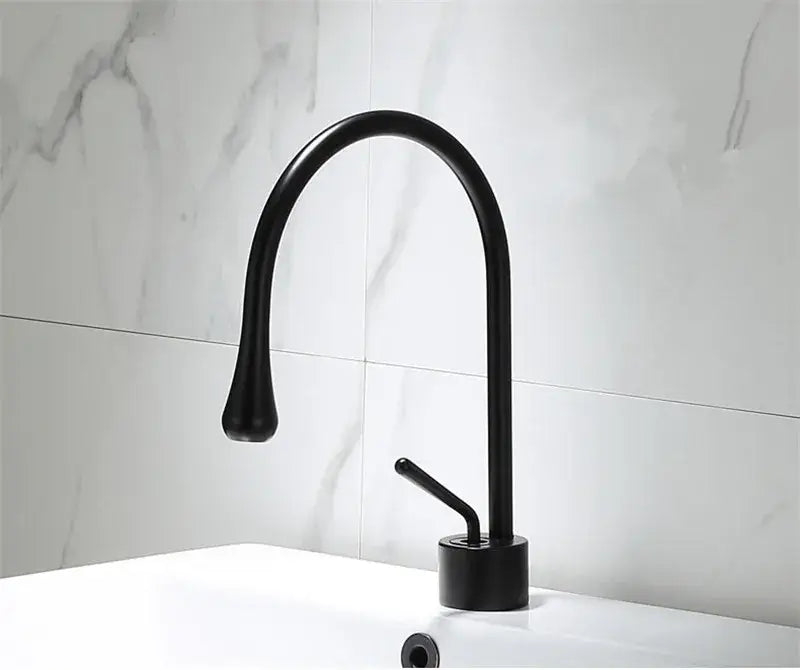 Black Gold Kitchen Faucet Swivel Design