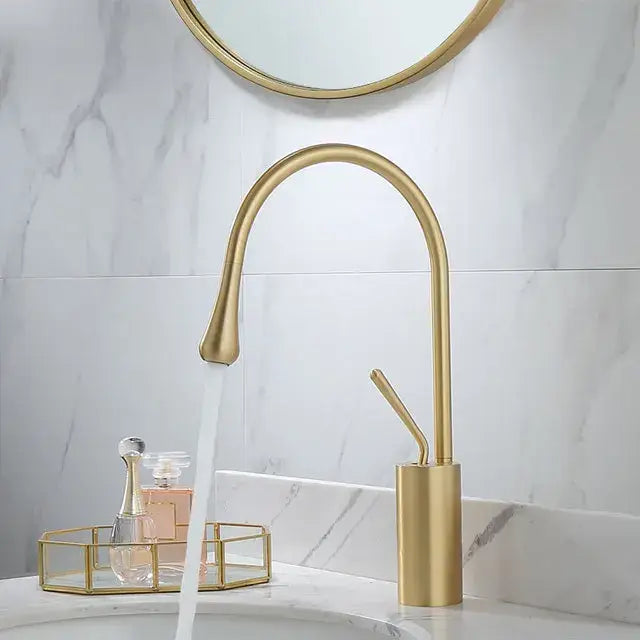 Black Gold Kitchen Faucet Swivel Design