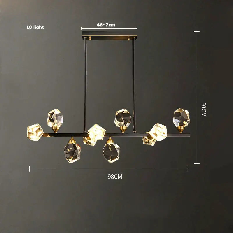 Black Gold Crystal Chandelier 18-Light Wall Ceiling
