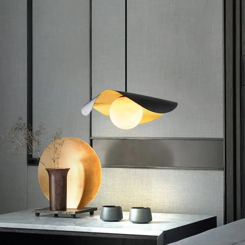 Black Gold 60cm Glass Pendant Light