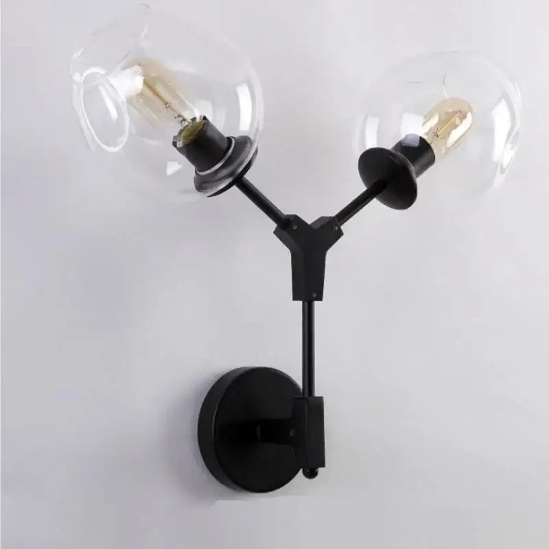 Gold Frosted Glass 2-Head Globe Sconce