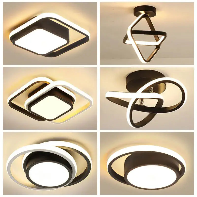 Black Gold Geometric Ceiling Light