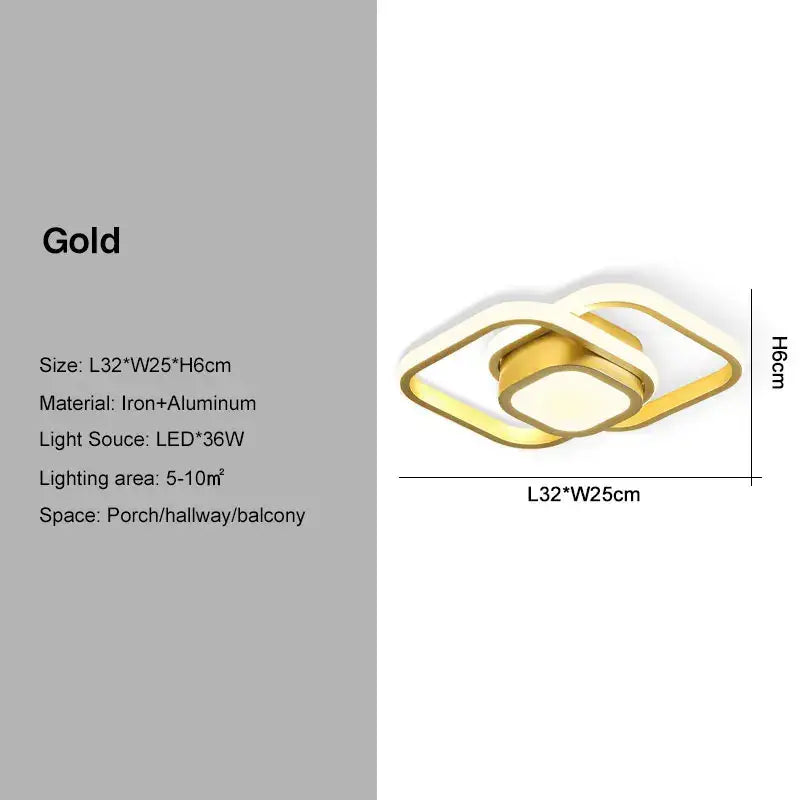 Black Gold Geometric Ceiling Light