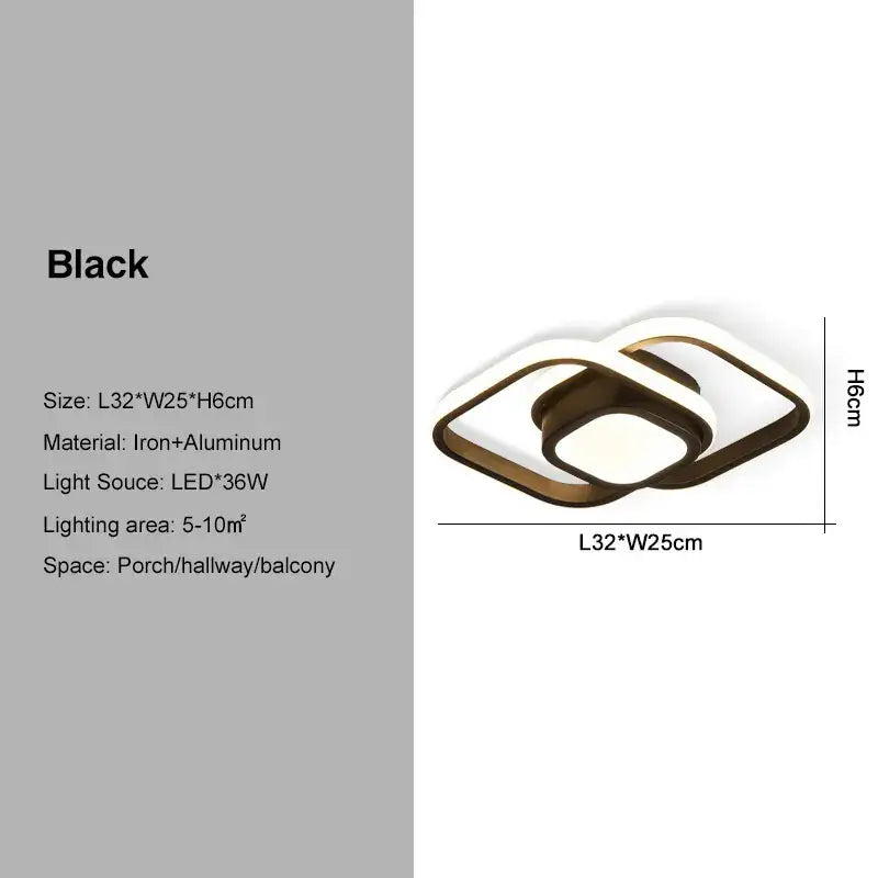 Black Gold Geometric Ceiling Light