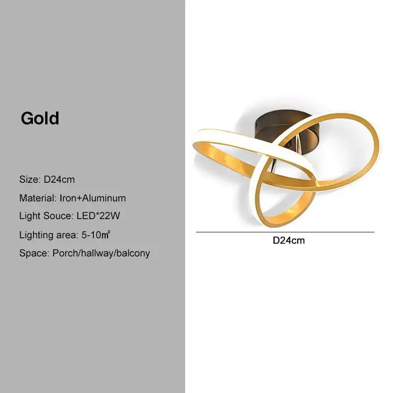 Black Gold Geometric Ceiling Light