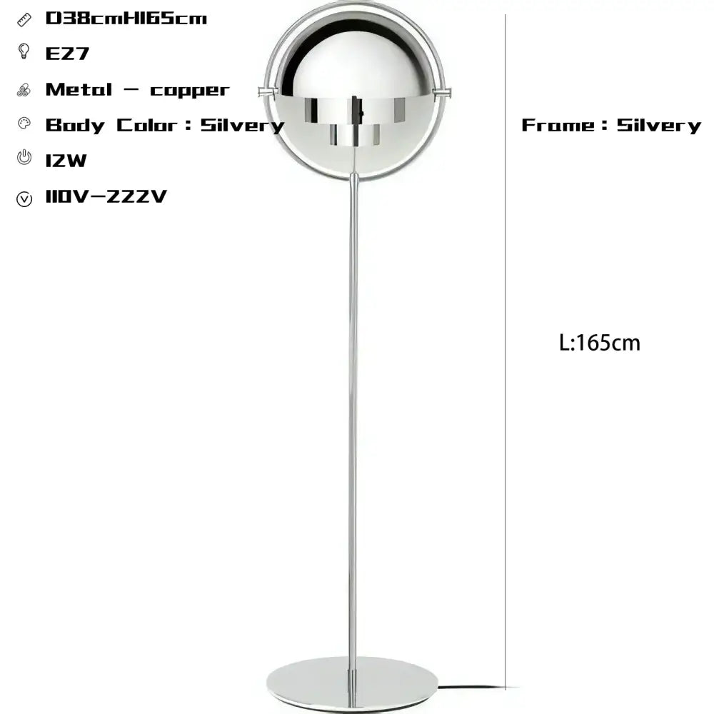 Black Gold Iron Floor Lamp 165cm