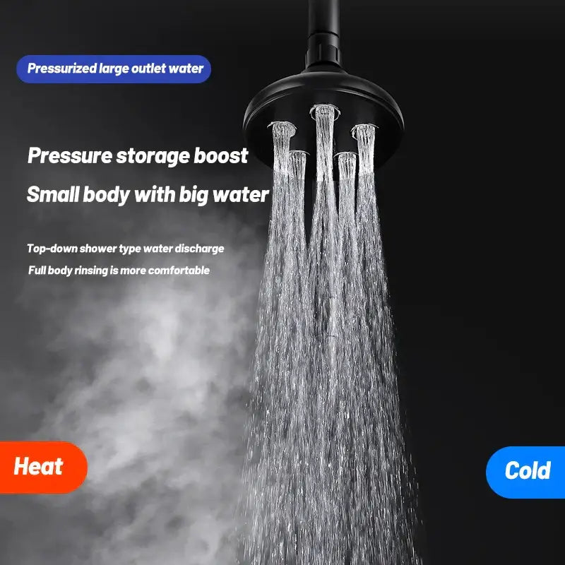 Black Rotatable Rainshower Head