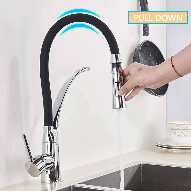 Chrome LED Pull Down Faucet
