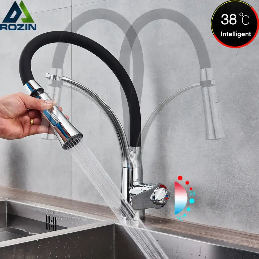 Chrome Pull-Out Mixer Faucet