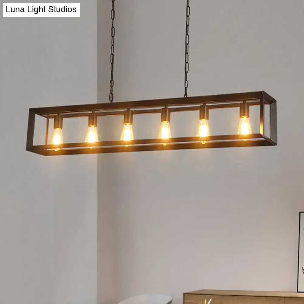 Black Rectangular Edison Pendant