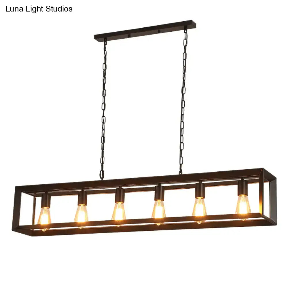 Black Rectangular Edison Pendant