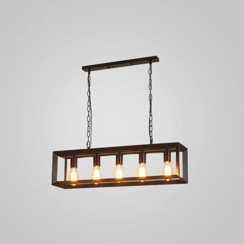 Black Rectangular Edison Pendant