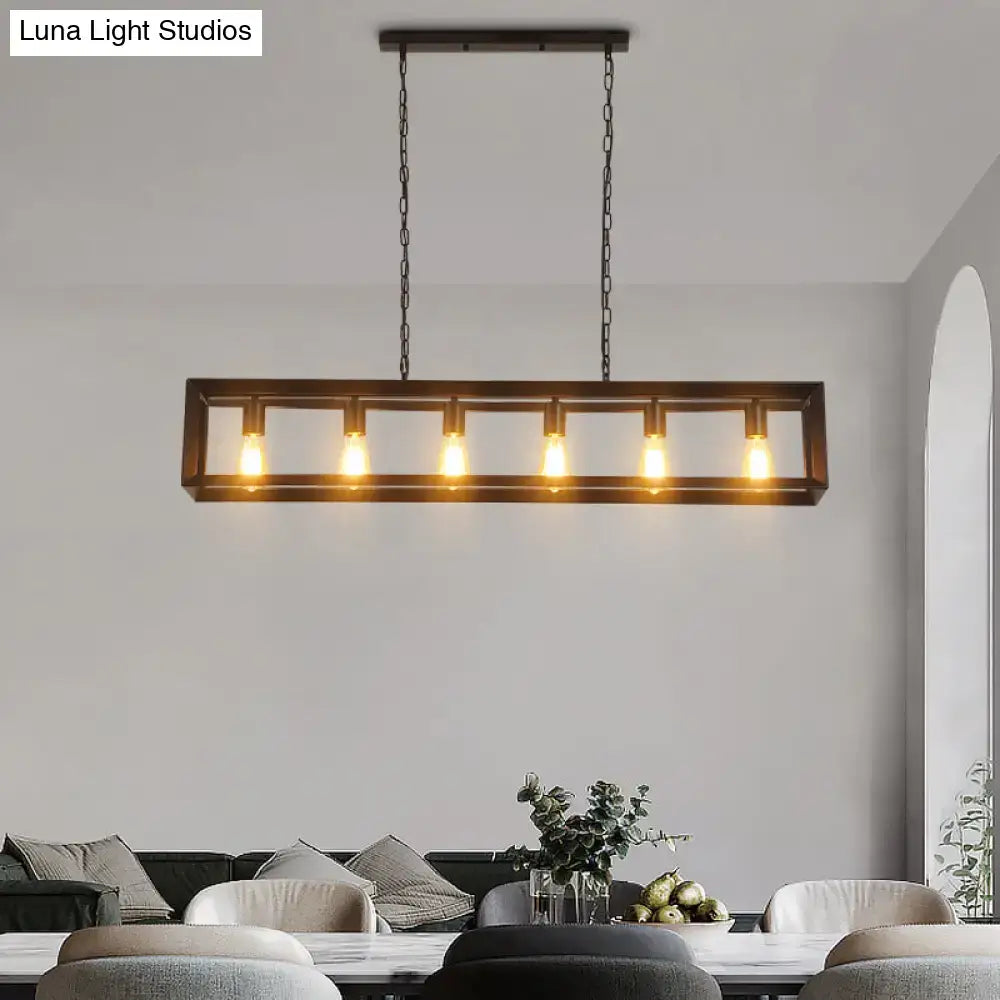 Black Rectangular Edison Pendant