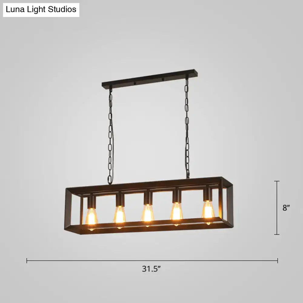 Black Rectangular Edison Pendant