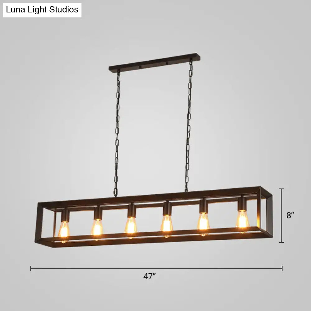 Black Rectangular Edison Pendant