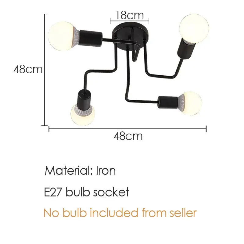 Black Iron Ceiling Light