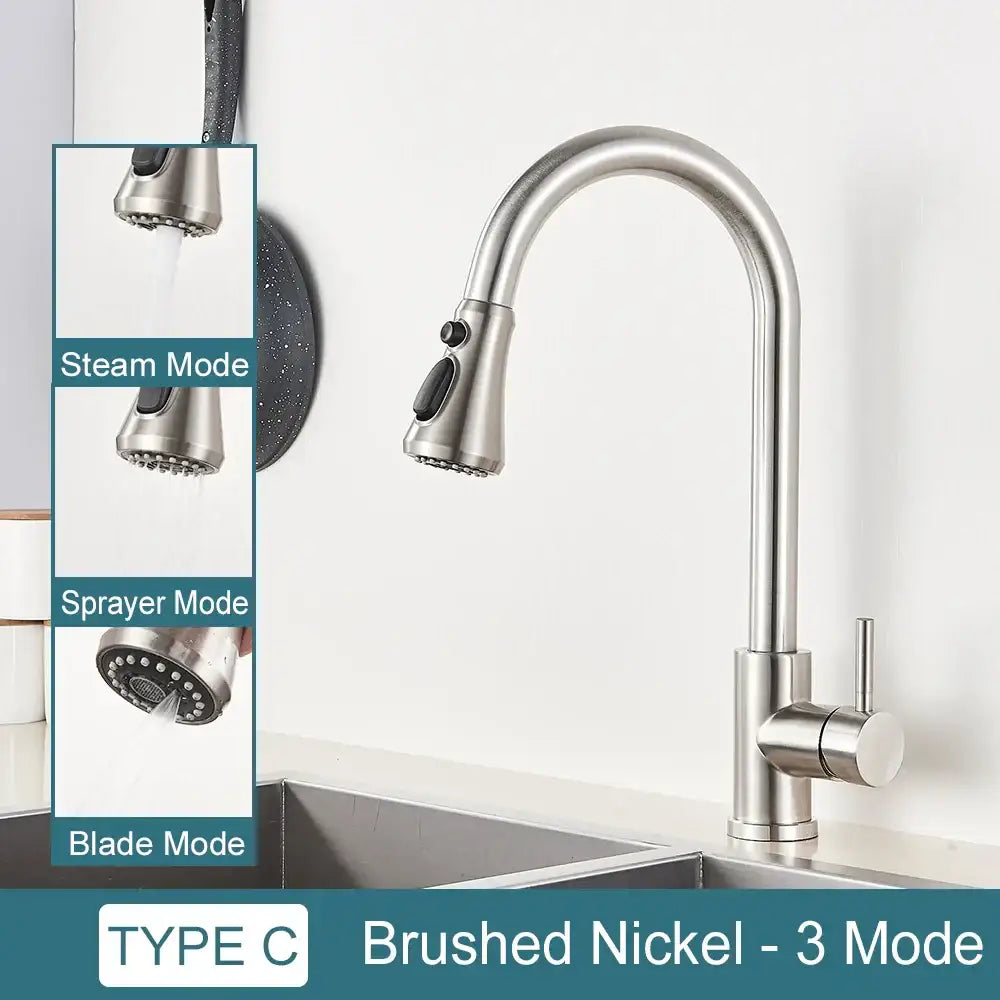 Black Pull-Out Mixer Faucet