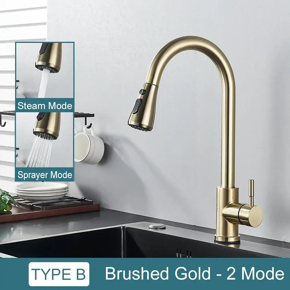 Black Pull-Out Mixer Faucet