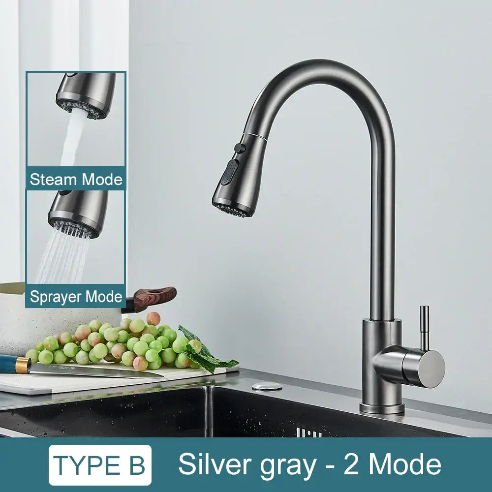 Black Pull-Out Mixer Faucet