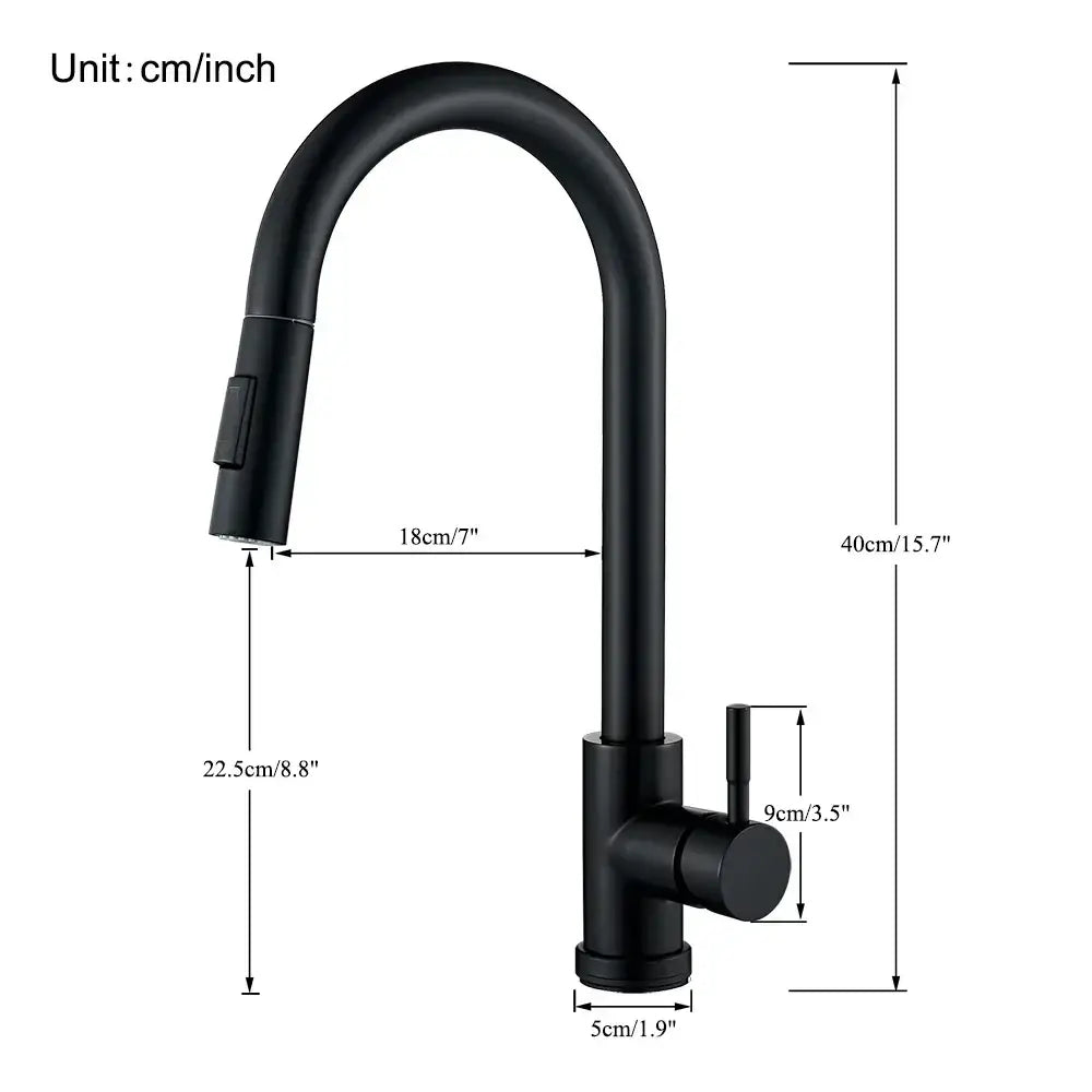 Black Pull-Out Mixer Faucet