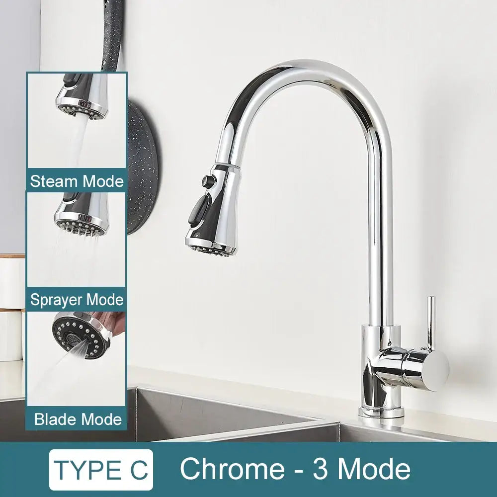Black Pull-Out Mixer Faucet