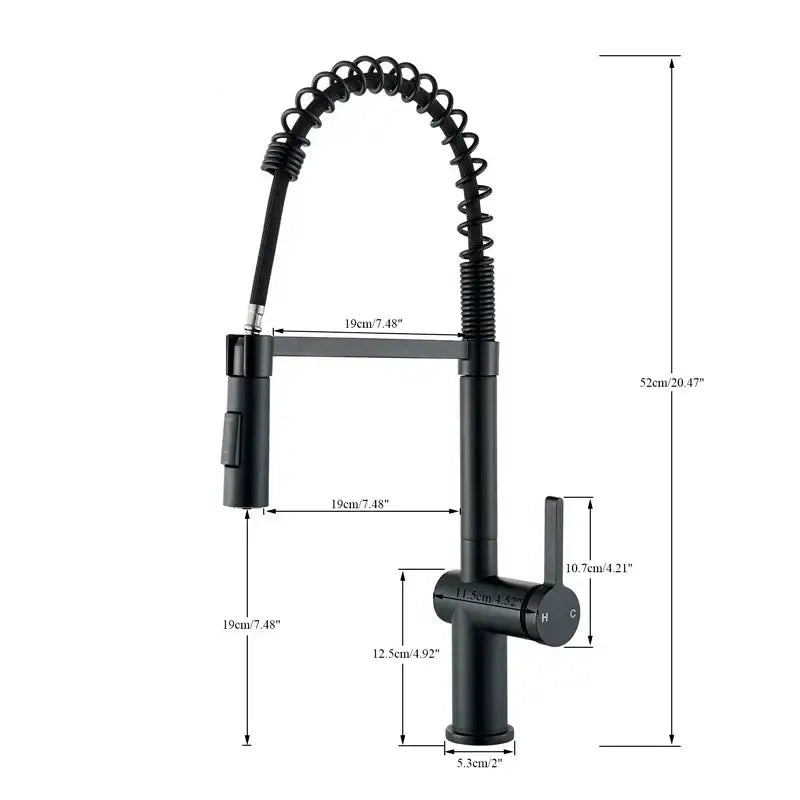 Black Coiled Sprayer Faucet