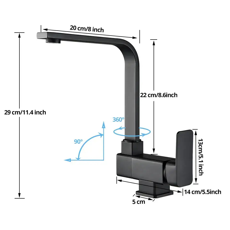 Matte Black Rotating Faucet