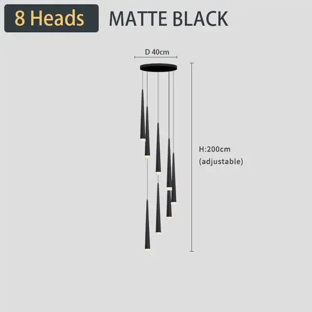 Black LED Ceiling Chandelier 19-Light