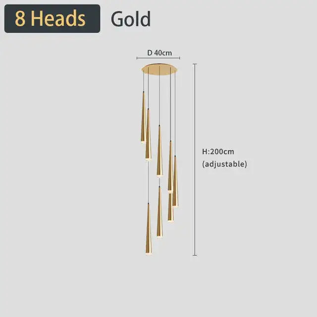 Black LED Ceiling Chandelier 19-Light