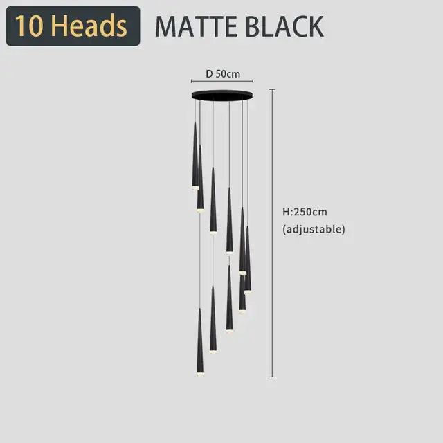 Black LED Ceiling Chandelier 19-Light