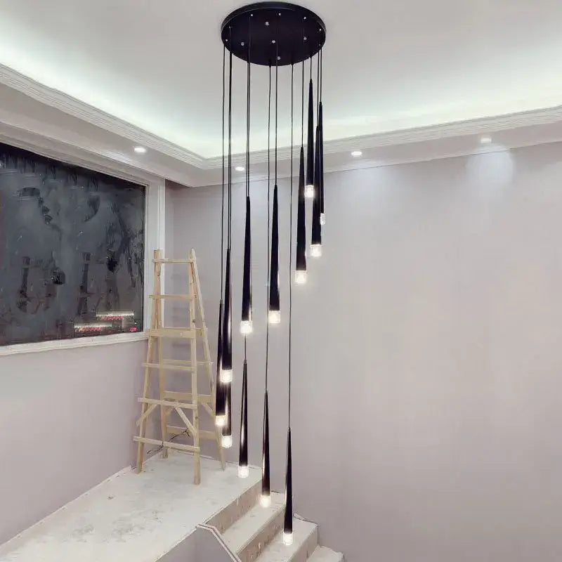 Black LED Ceiling Chandelier 19-Light