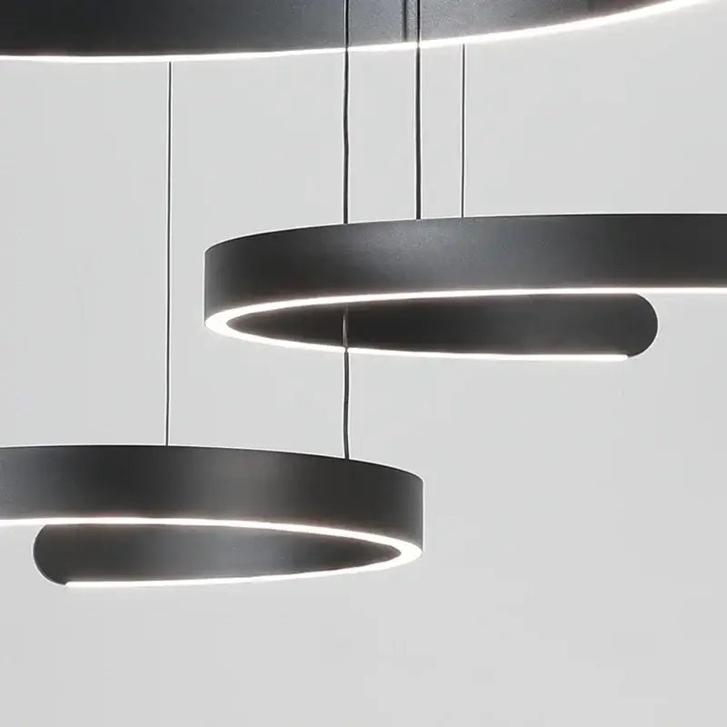 Black LED Chandelier Pendant 80cm Foyer
