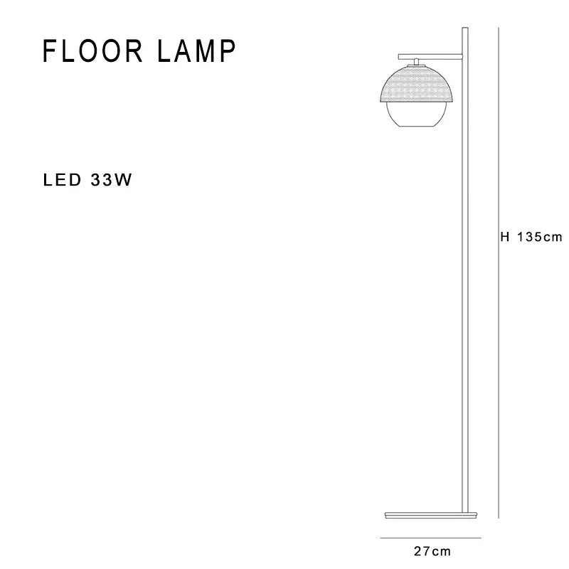 Black LED Dome Floor Lamp