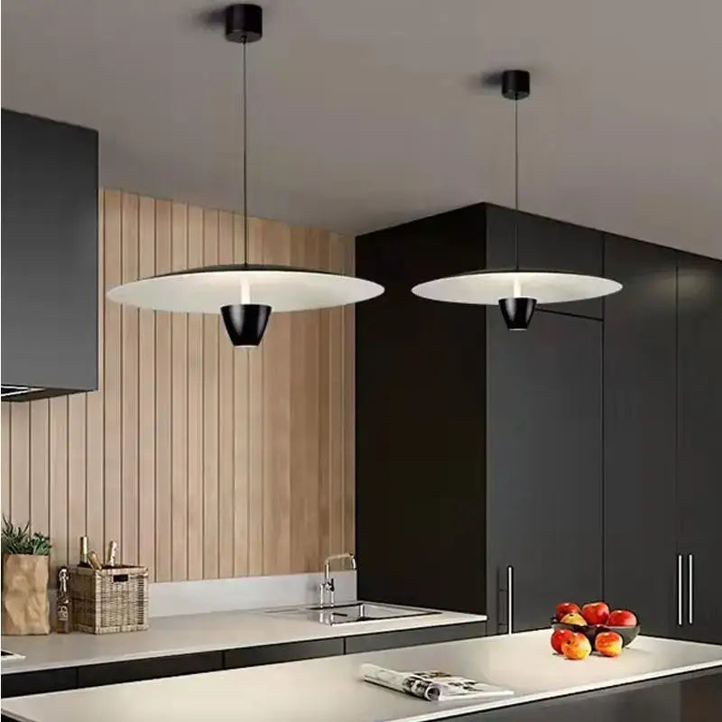 Black LED Pendant Light 55cm Restaurant