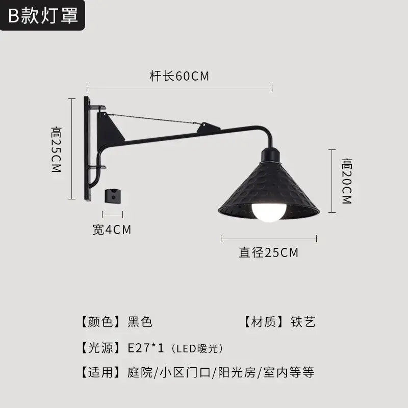 Black LED Swing Sconce