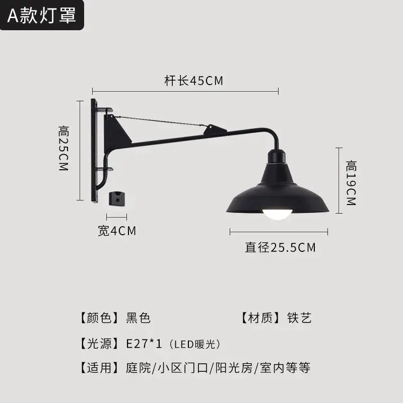 Black LED Swing Sconce