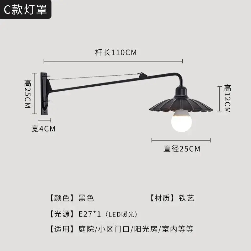 Black LED Swing Sconce