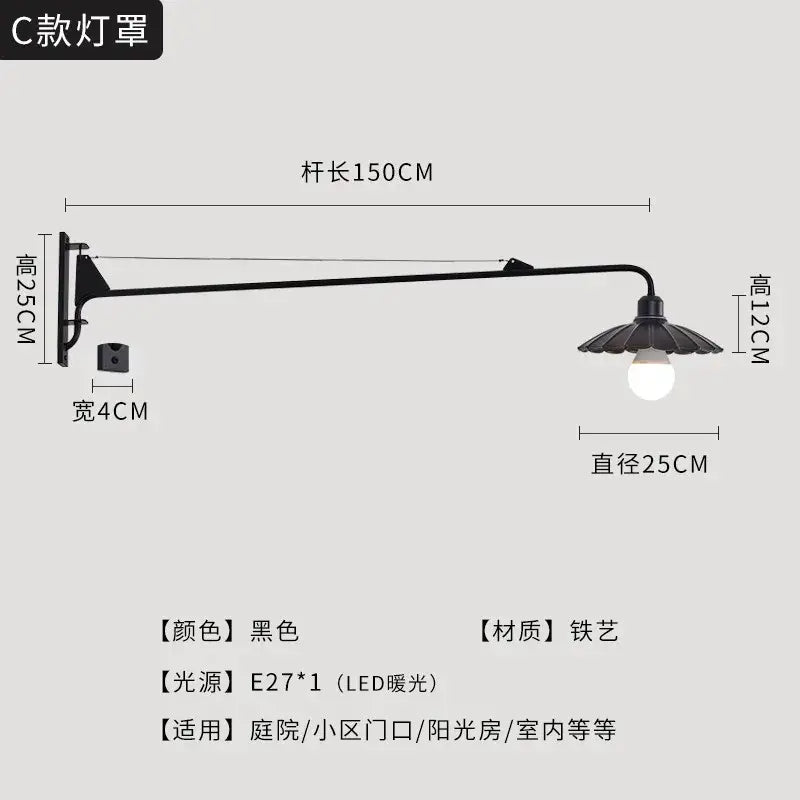 Black LED Swing Sconce
