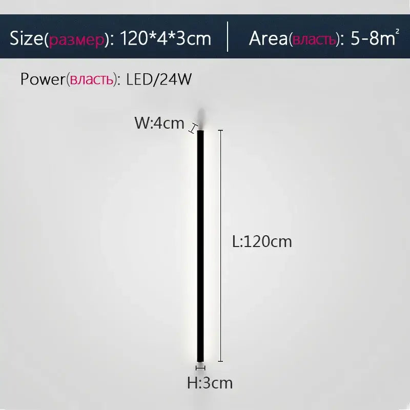 Black Minimalist LED Sconce