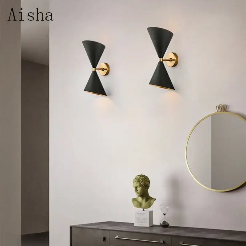 Black Conical Wall Lamp