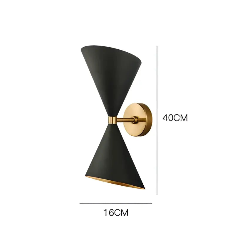 Black Conical Wall Lamp