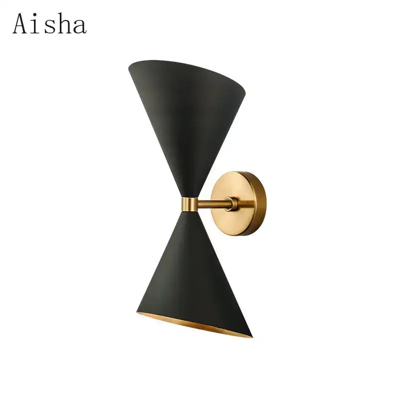 Black Conical Wall Lamp