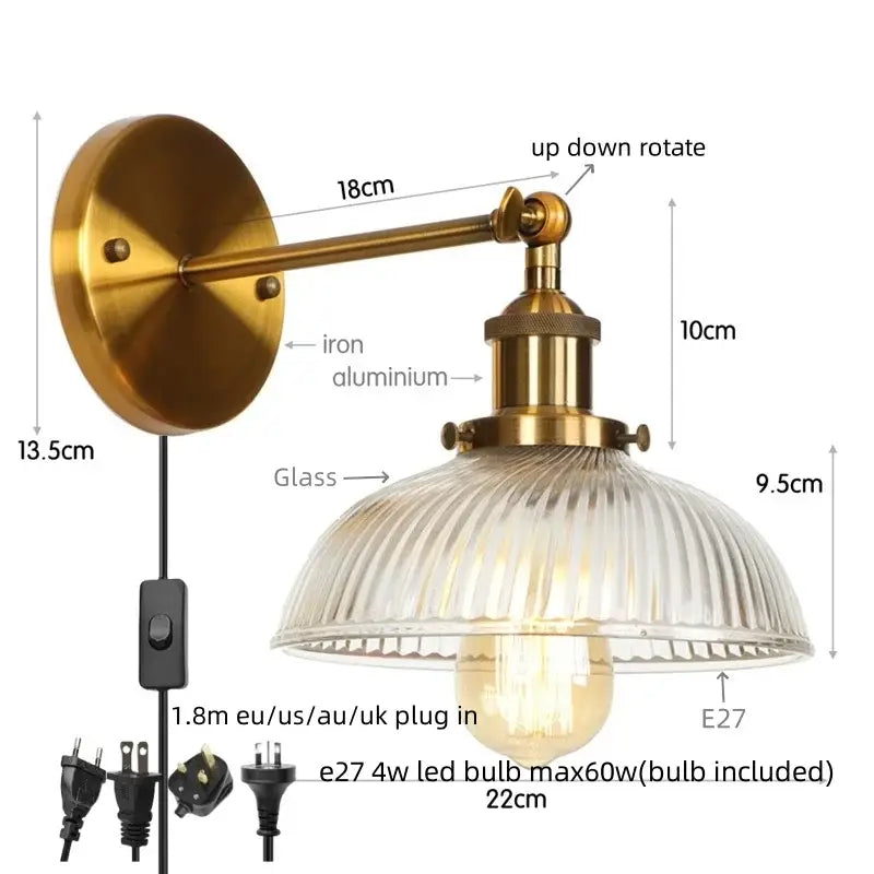Black LED Ribbed Sconce
