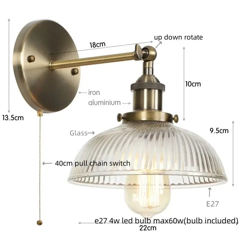 Black LED Ribbed Sconce