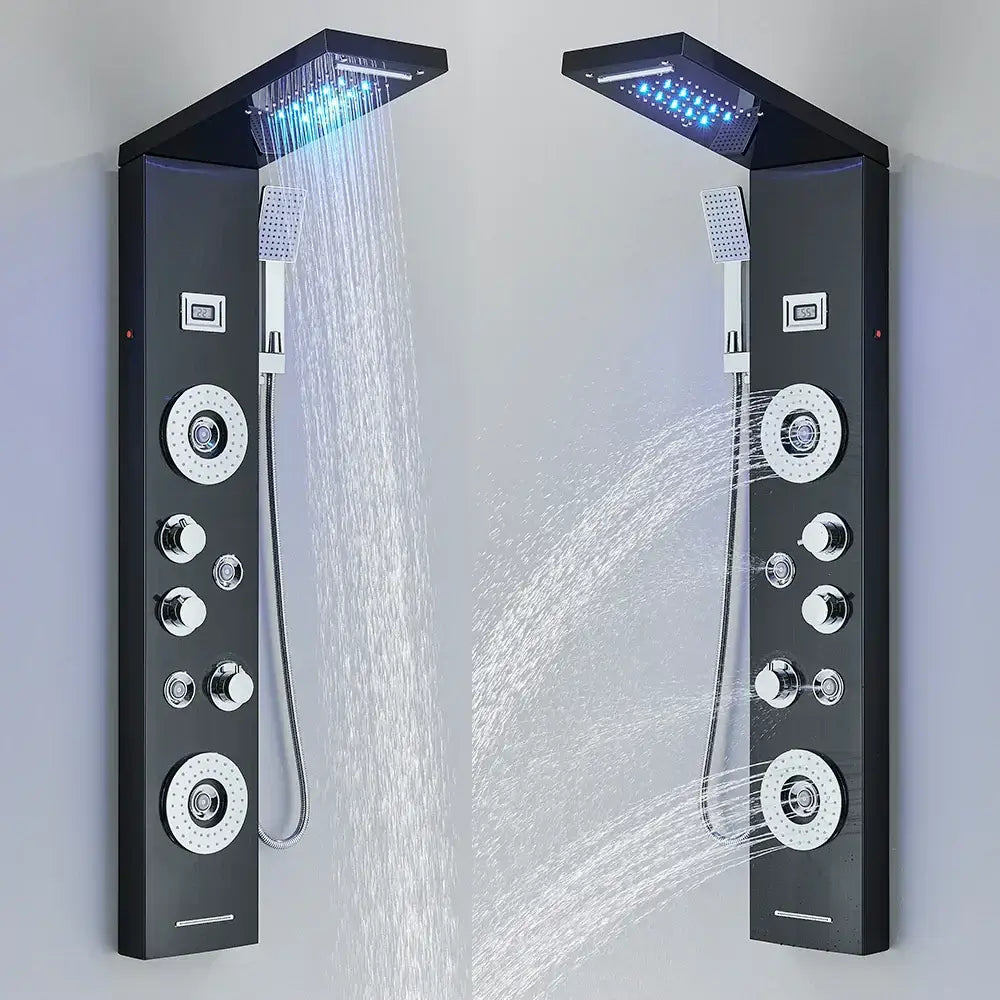 Black Ambient LED Shower Panel