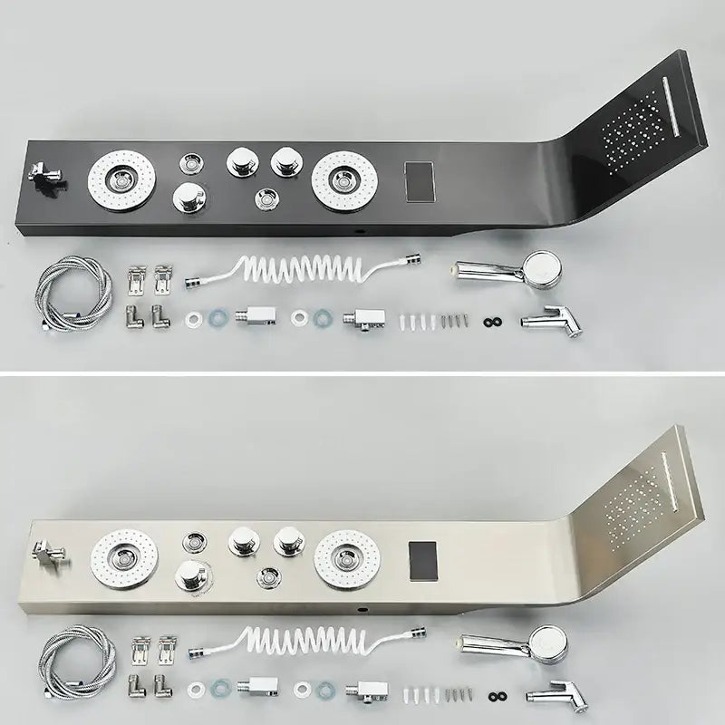 Black LED Shower Panel with Bidet Tap